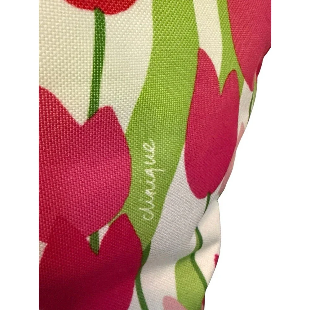CLINIQUE LARGE FLOWERS CANVAS TOTE BAG EUC